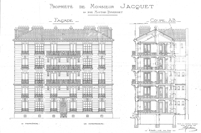 Immeuble et maisons, 14-14 bis- 16 rue Mouton Duvernet