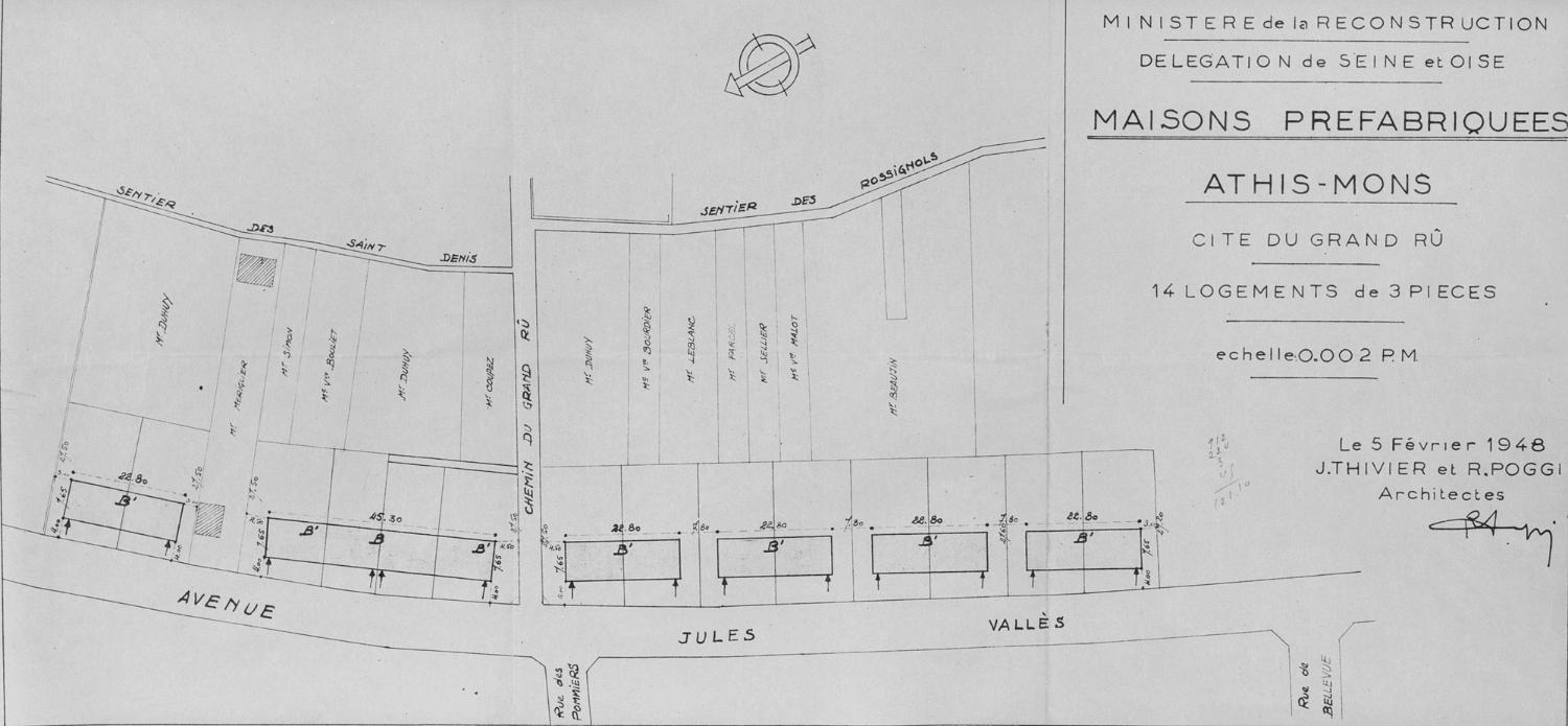 lotissement concerté de maisons préfabriquées du MRU, dit Cité Jules-Vallès