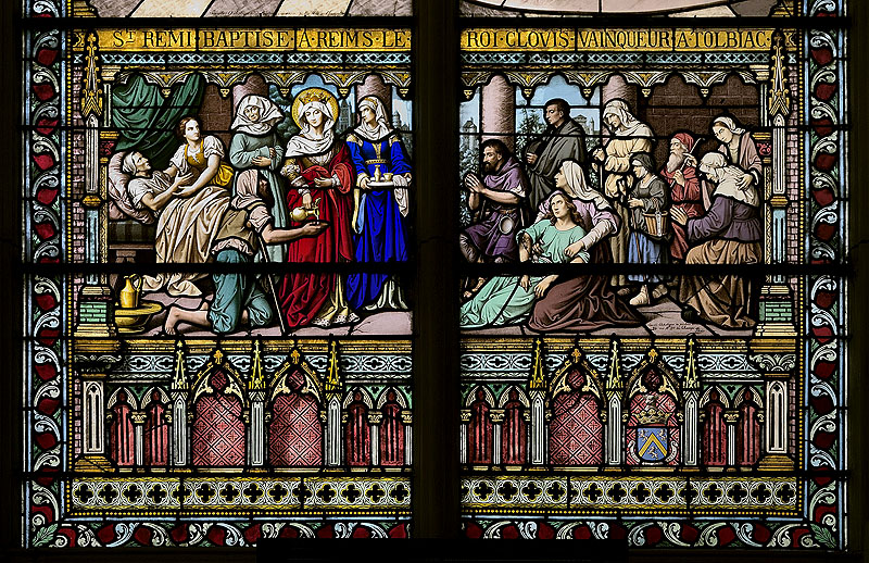 Ensemble de 13 verrières - Chapelle Sainte-Marie-de-la-Famille (Clinique Blomet, Filles de Saint-Paul-de-Chartres, anciennement Sœurs de la Sainte-Famille)