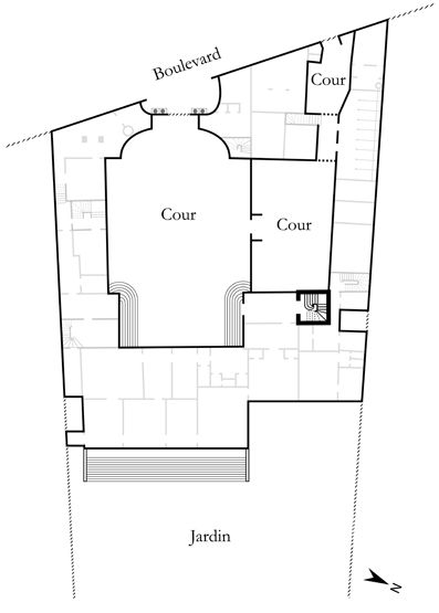 rampe d'appui, escalier de l' hôtel de Roquelaure, actuellement ministère de l'Ecologie (non étudié)