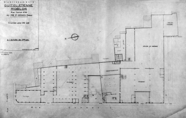 Usine de construction mécanique de la Société d'exploitation des appareils Rateau, puis usine de construction mécanique Guitel-Etienne et usine de meubles Mobilor, puis usine de construction mécanique Guitel-Etienne-Mobilor, puis Guitel