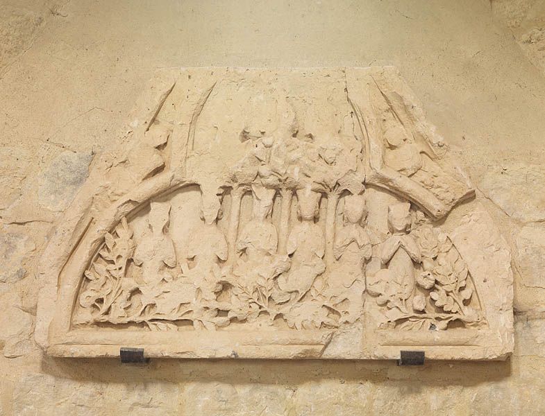 ensemble de deux bas-reliefs : Enfer et Paradis