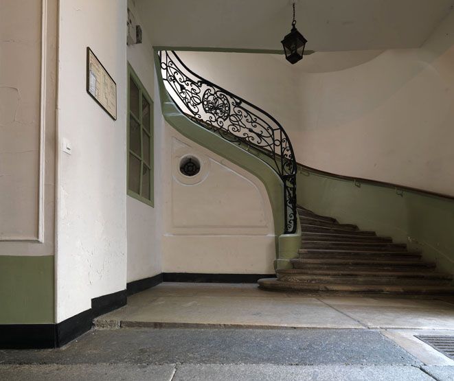 rampe d'appui, escalier de la maison à porte cochère (non étudié)