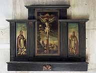 triptyque : le Christ en croix, saint Augustin et saint Nicolas