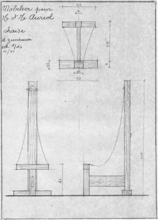 Mobilier de la maison Auriol Dominique Zimbacca, Gabaston (Pyrénées-Atlantiques)